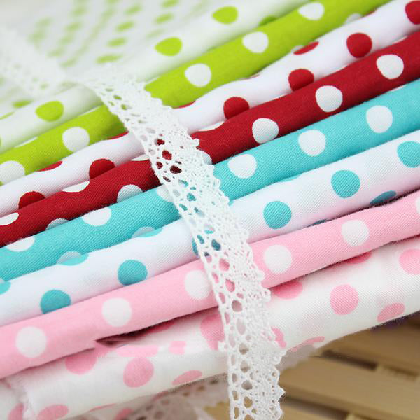 8 pcs Cotton Fabric (16" x 20") Dots Collection