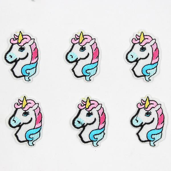 10 pcs Cartoon Unicorn Patches Embroidered