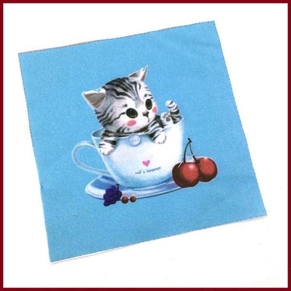 12 pieces Hand Dyeing Fabric (6" x 6") Cutie Cat Series