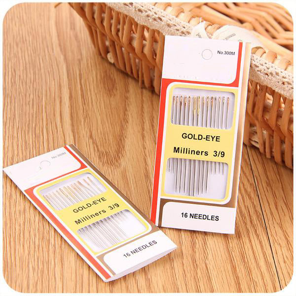 16 PCS Tail Gold Plated Stainless Steel Hand Sewing Needles