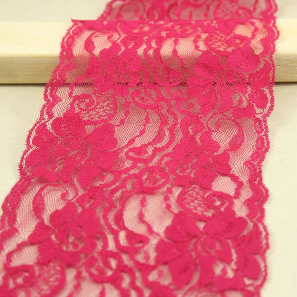 1Yards  5" Rose Red No Stretch Lace Garment