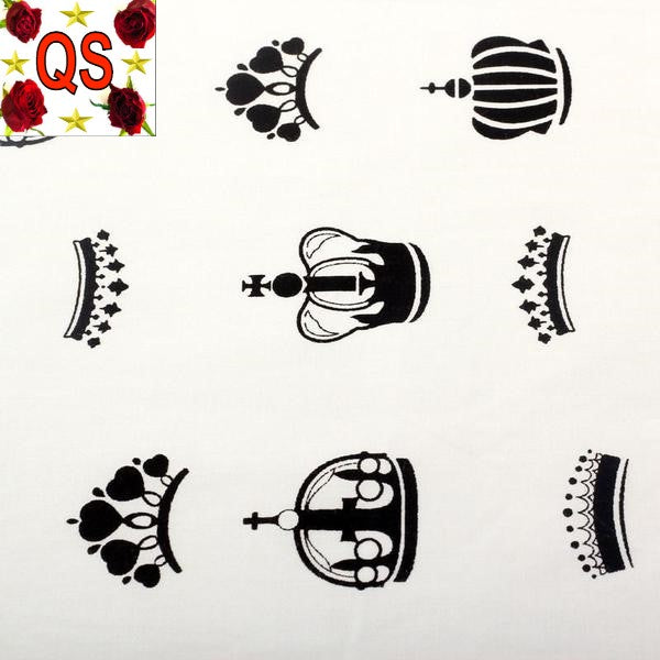 21 Pieces Lot Patchwork Fabric (8" x 10") Black Crown Pattern