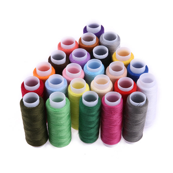 24 Spools of Sewing Threads Assorted Color Polyester 200 Yards