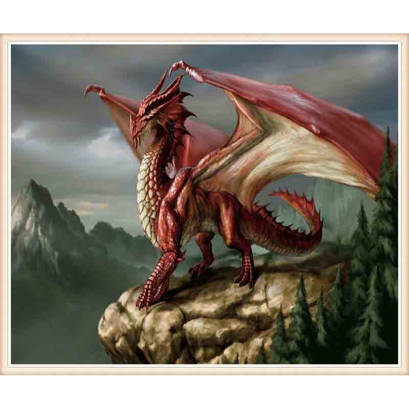 3D Diamond Painting Red Dragon