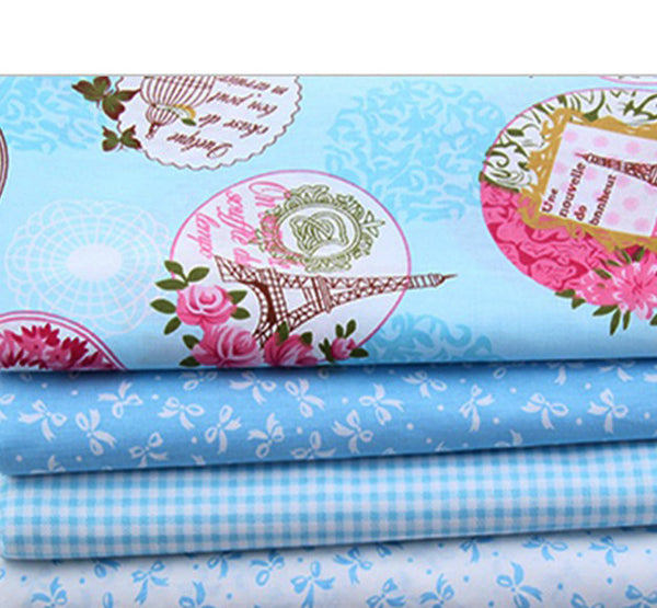 5 Piece Lot Patchwork Fabric (16"X20") Blue Collection
