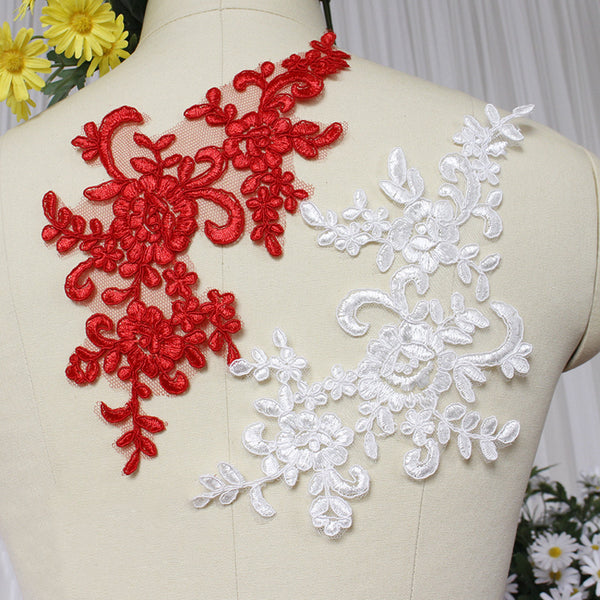 4PC 10" x 5" 16 Colors Wedding Dresses Lace Applique