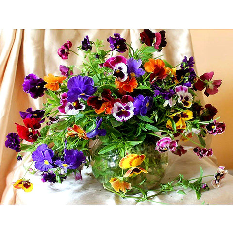 5D Diamond Mosaic Colorful Flowers and Vases