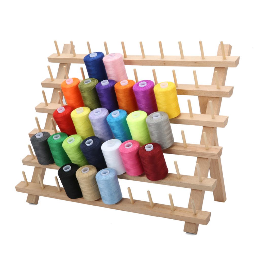 60 Axis Wood Thread Rack Spool Sewing Organizer