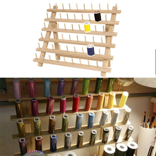 60 Axis Wood Thread Rack Spool Sewing Organizer