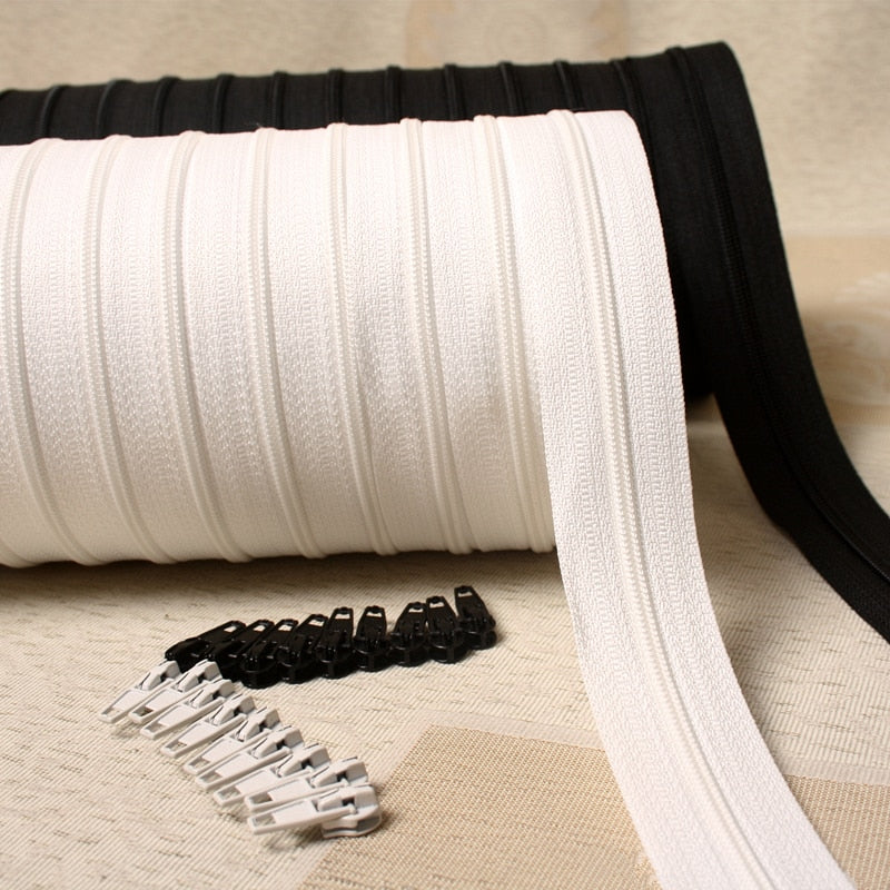 6meter Long Zipper Nylon Double Zipper Black and White
