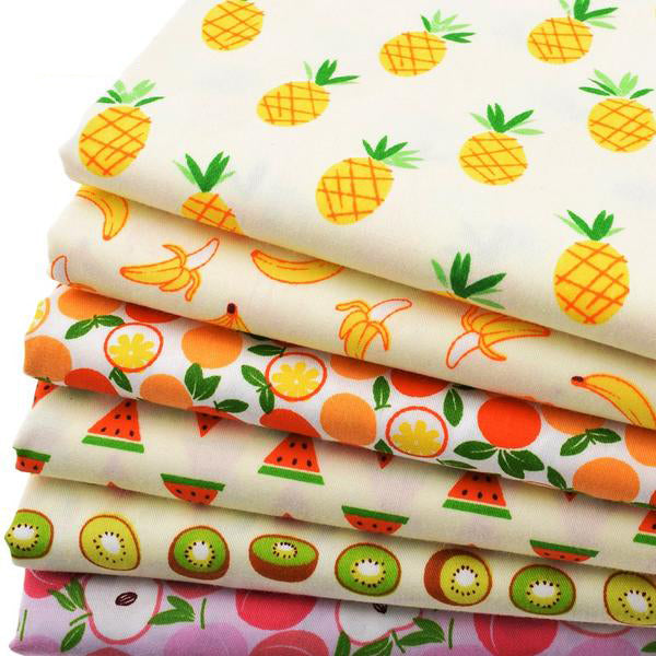 6pcs Twill Cotton Fabric (16" x 20") Fruit Collection