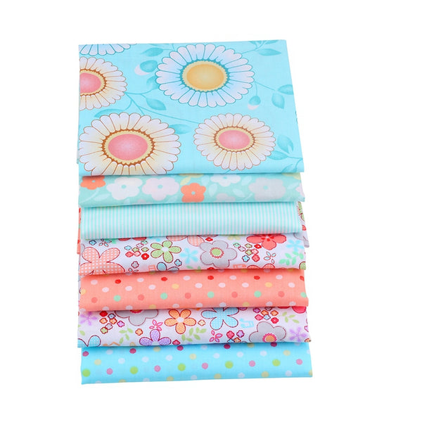 7 Piece Lot Patchwork Fabric (16″ X 20″) Cute Floral Collection