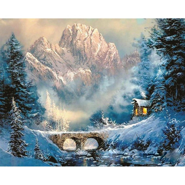 Frame Mountain House Painting By Number