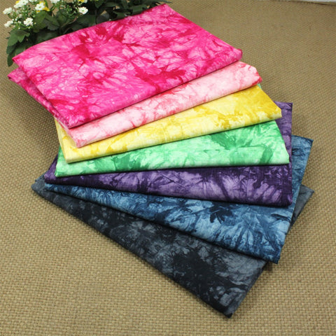 8 Pcs Soft Linen Cotton Fabric (20" X 28") Tie-Dyed Printed Pattern