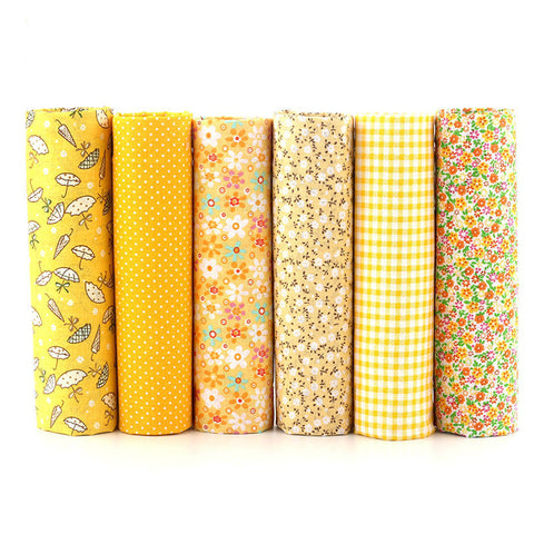 6 Piece Lot Fat Quarter (20″ X 20″) Canary Collection