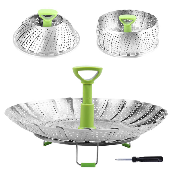 9/11 Inch Stainless Steel Steaming Basket Folding Mesh