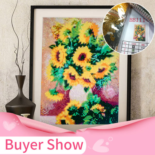 Diamond Painting Sunflower Flower Vase