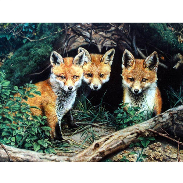 Diamond Painting Animal Fox Family