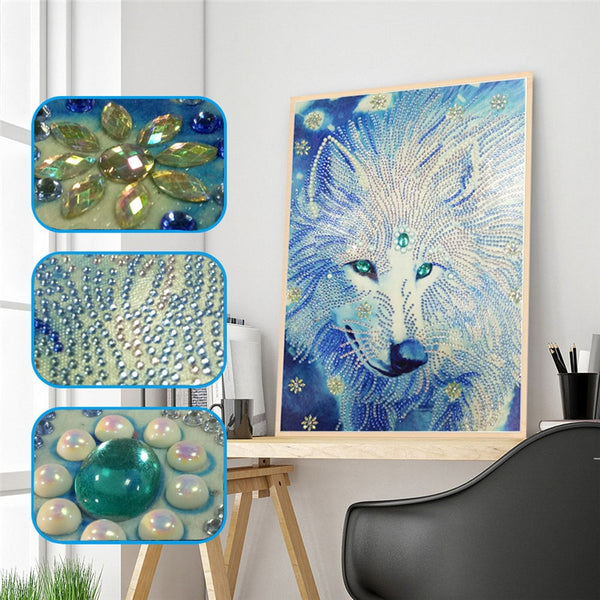 Animal Wolf Special Shaped Diamond Painting