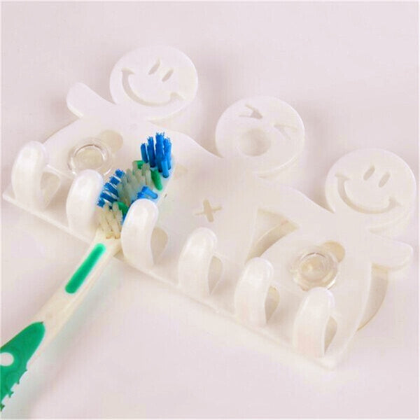 Cute Cartoon Bathroom Smiling Face Toothbrush Towel Storage Rack