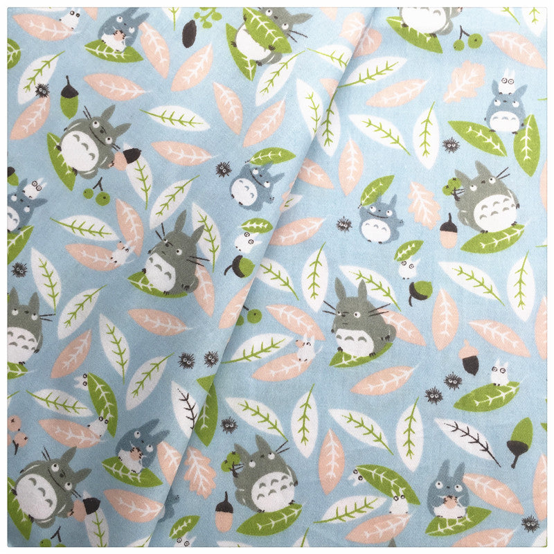 Cotton Fabric (20" x 63") Blue Cartoon Totoro