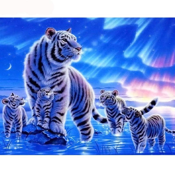 Painting By Numbers Animals White Tiger