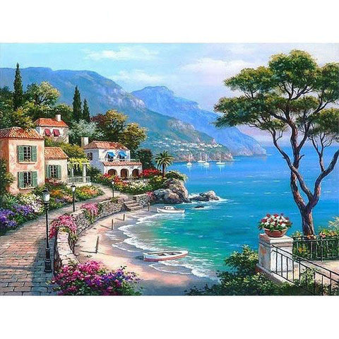 Mediterranean Sea Landscape Painting By Numbers