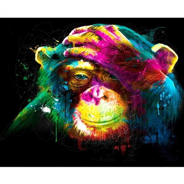 Painting By Numbers Colored Monkey