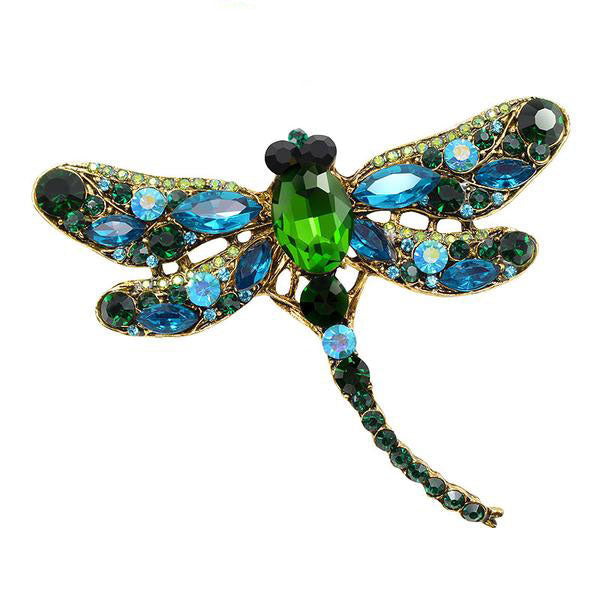 Crystal Vintage Dragonfly Brooches