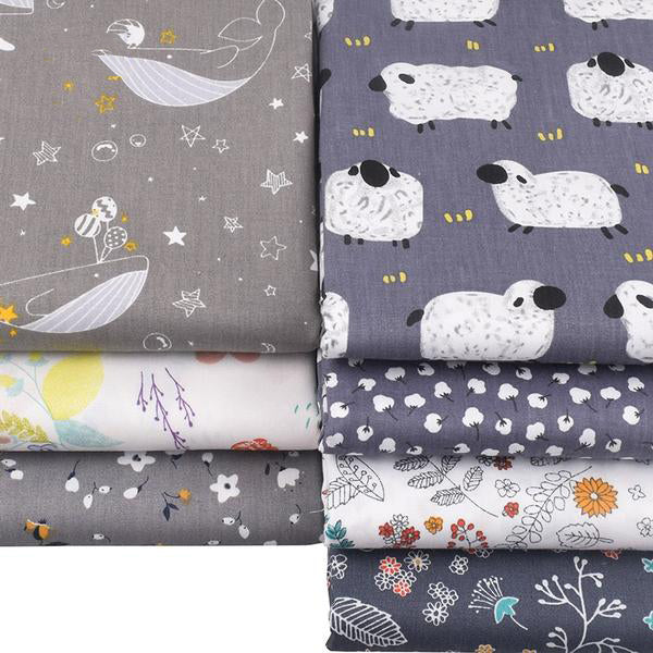 7pcs Twill Cotton Fabric (16" x 20") World In Dreams Series