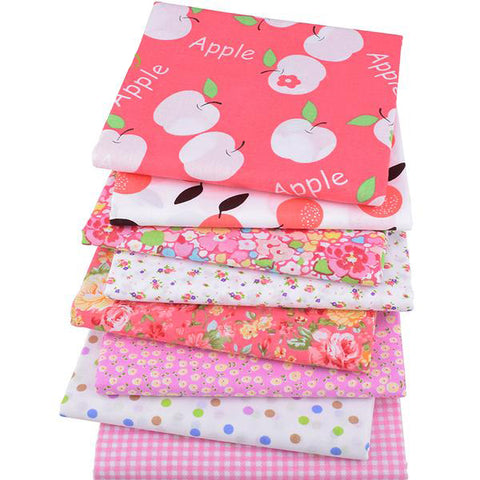 8pcs Cotton Plain Thin Fabric (16" x 20") Pink Apple Series