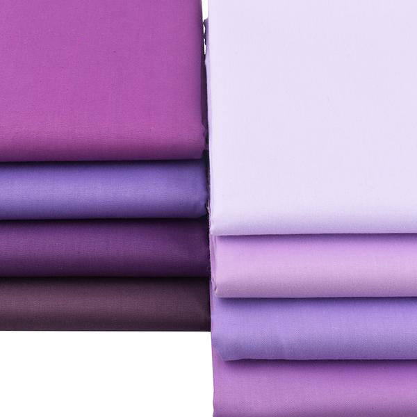8pcs Twill Cotton Fabric (16" x 20") Plain Violet Series