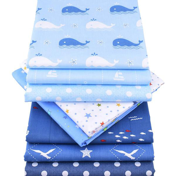 8pcsTwill Cotton Fabric (16" x 20") Ocean Series
