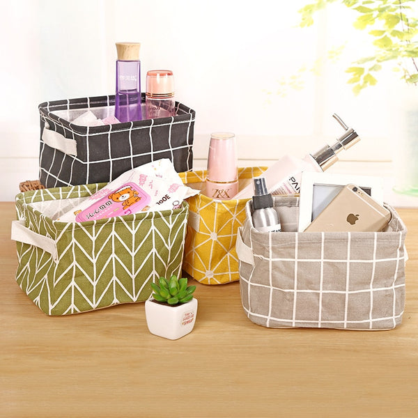Cotton Fabric Basket for Sewing Cloth