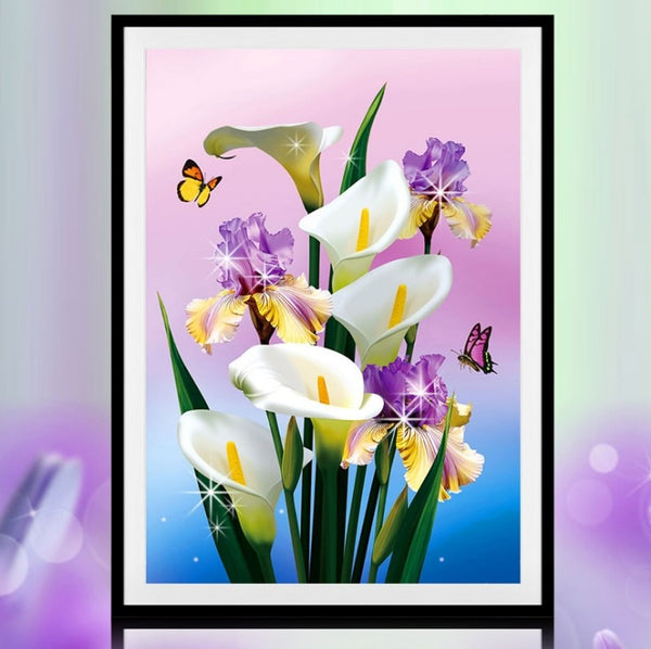 5D Diamond Painting Flowers White Calla Lily