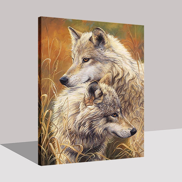 Painting By Numbers Wolves Couple