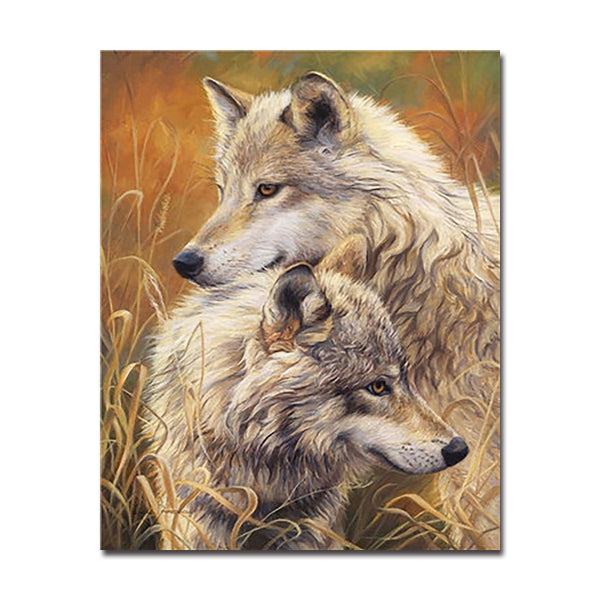 Painting By Numbers Wolves Couple