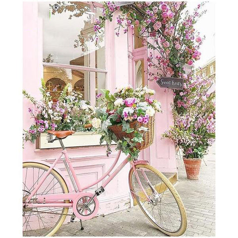Bicycle Flower 5D Square Diamond Painting
