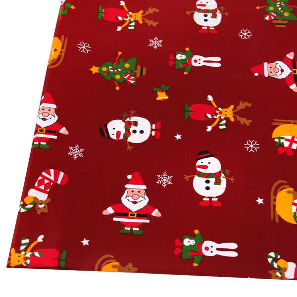 Cotton Fabric (20" x 57") Christmas Patchwork
