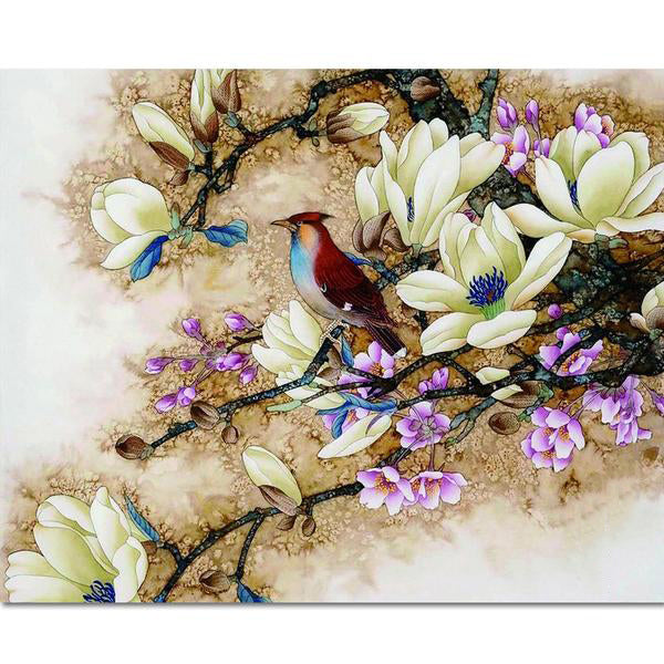 Frameless Painting by Numbers Bird Picture