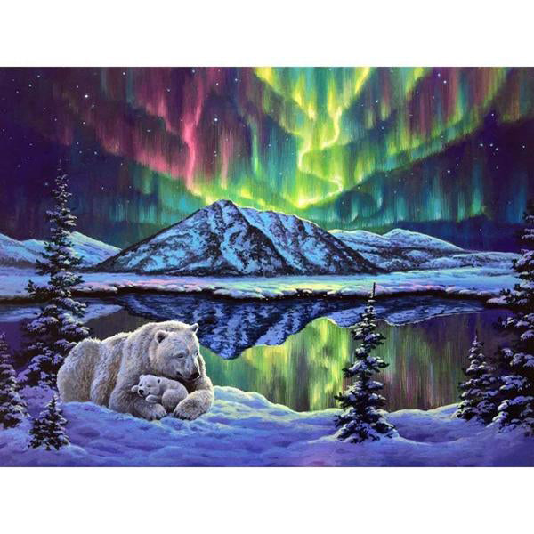 Snow Bear Scenery Paint With Diamonds Diamond