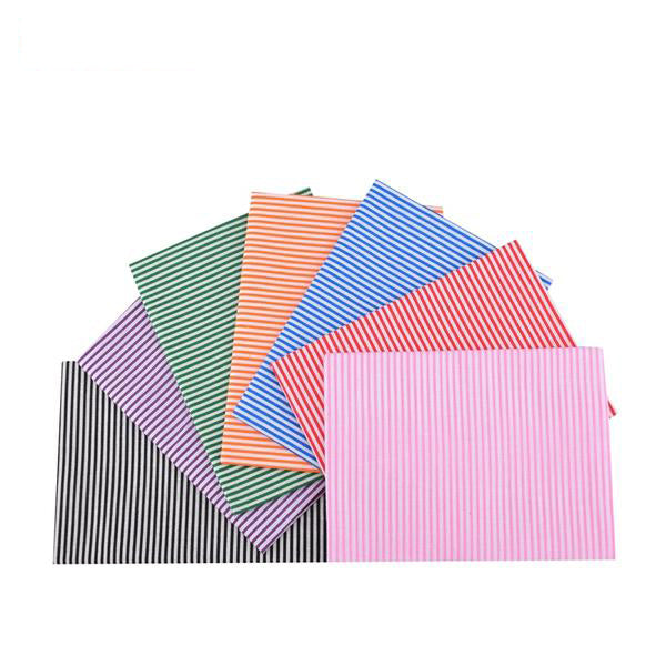 7 pcs Plain Printed Cotton Fabric (20" x 20") Stripes Collection