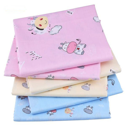 6 pcs Twill Cotton Fabric (16" x 20") Cow Collection
