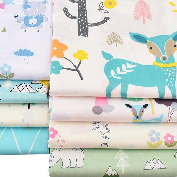 8Pcs Twill Fabric ("16 x 20") Polar Bear and Dear Series