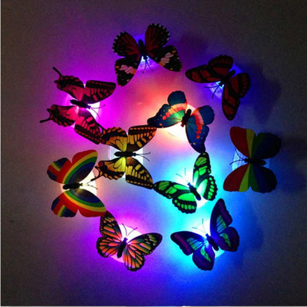 Wall Decor Colorful Changing Butterfly LED Night Light Lamp