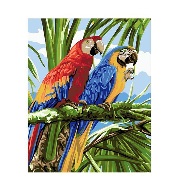 Frame Parrot Birds Painting By Numbers