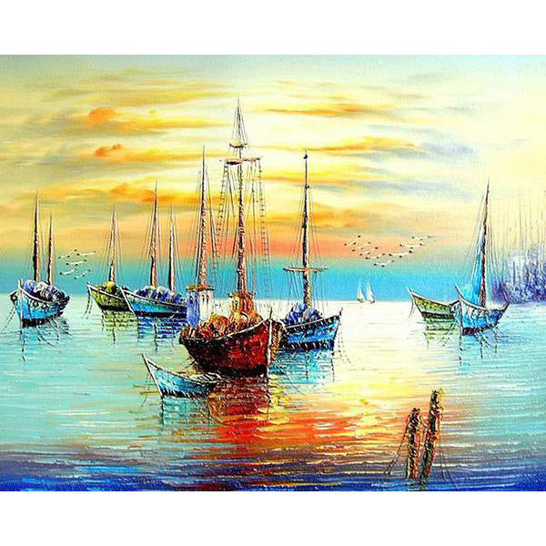 Sailing Boat Seascape Painting By Numbers