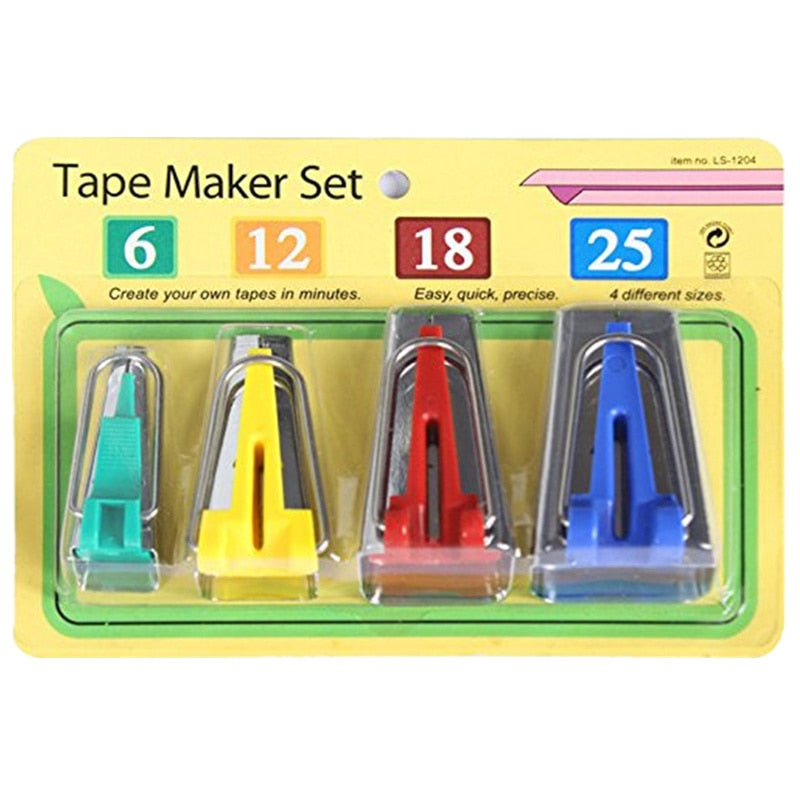 Set Of 4 Size Fabric Bias Tape Makers