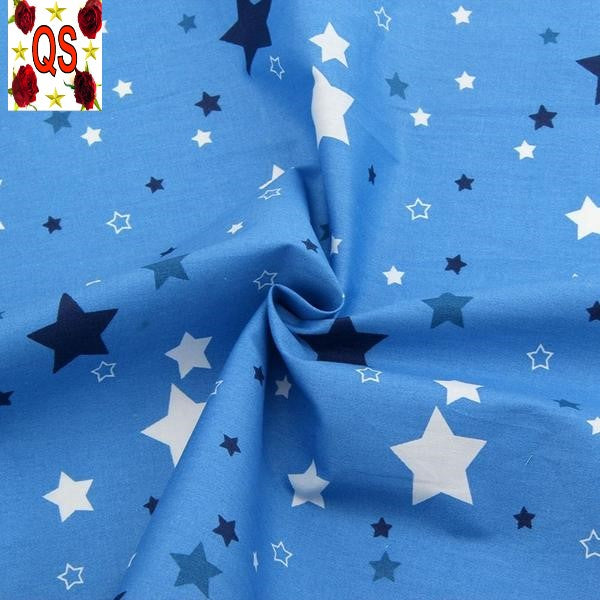 5 Piece Lot Patchwork Fabric (15" X 20") Blue Stars Collection