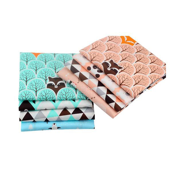 8pcs Cotton Patchwork Tissue Fabric (16" x 20")  Panda and Penguin